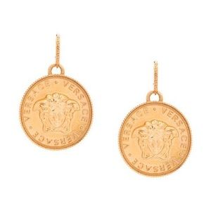 Versace Medusa Head Coin Earrings NWT